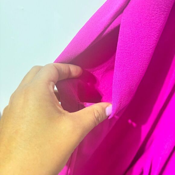 Julia Jordan Halter Neck Jumpsuit 12 Fuchsia Pink Wide Leg Sleeveless Pockets - Picture 4 of 10